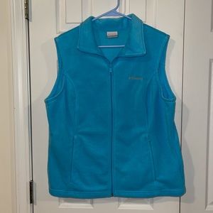 Columbia Fleece Vest Aqua Blue Size XL